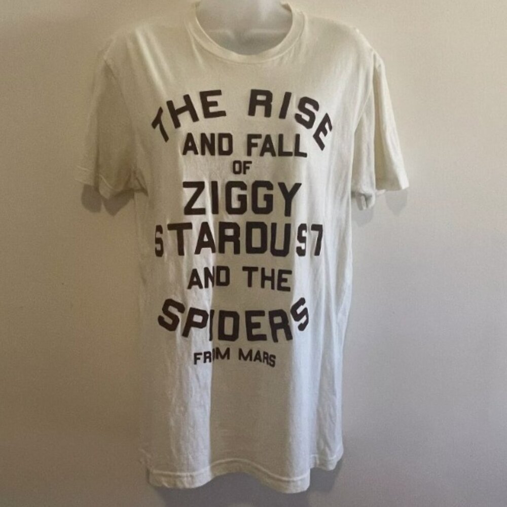 David Bowie Women's Ziggy Stardust Crewneck Tee Graphic T-Shirt Small